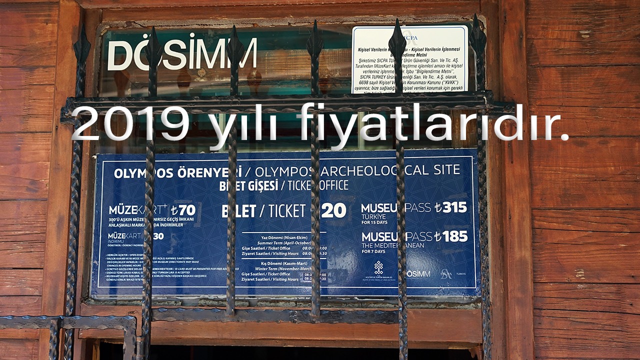 Olimpos 2019 yılı geçiş ücretleri